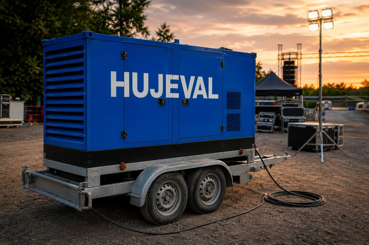 Mobilní elektrocentrála Hujeval v praxi — detail
