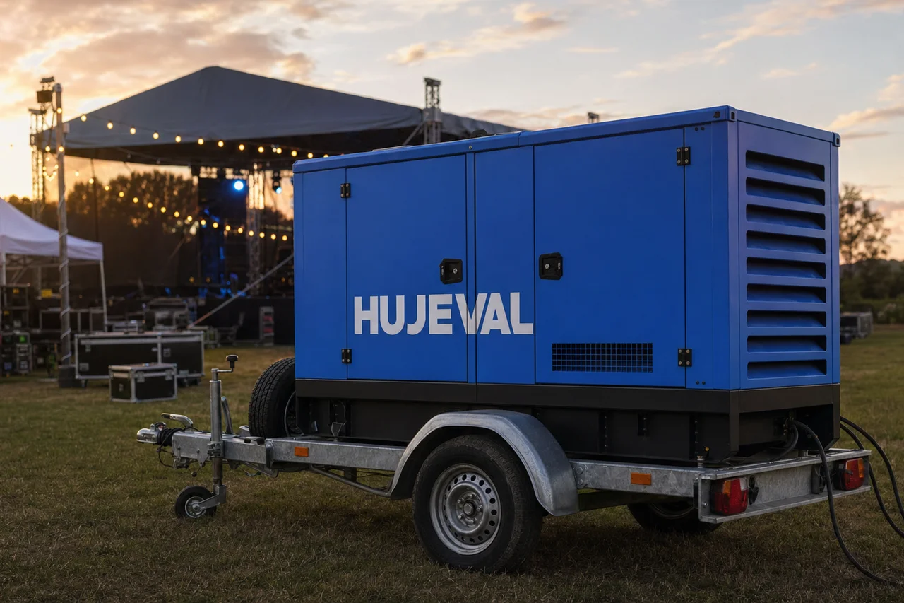 Mobilní elektrocentrála Hujeval v praxi — detail