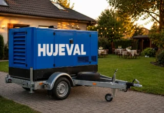 Zákazník chtěl 65 dB v zahradě: jak technik zvolil supersilent a proč — mobilní elektrocentrála Hujeval