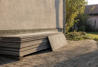 Zvětralá vlnitá eternitová střešní krytina na starším domě jako typický příklad materiálu s podezřením na azbest